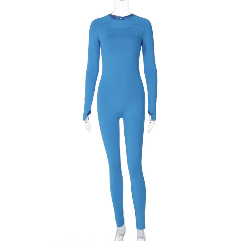 Dame Figurtilpasset Langærmet Jumpsuit lavet af åndbart materiale Stilla