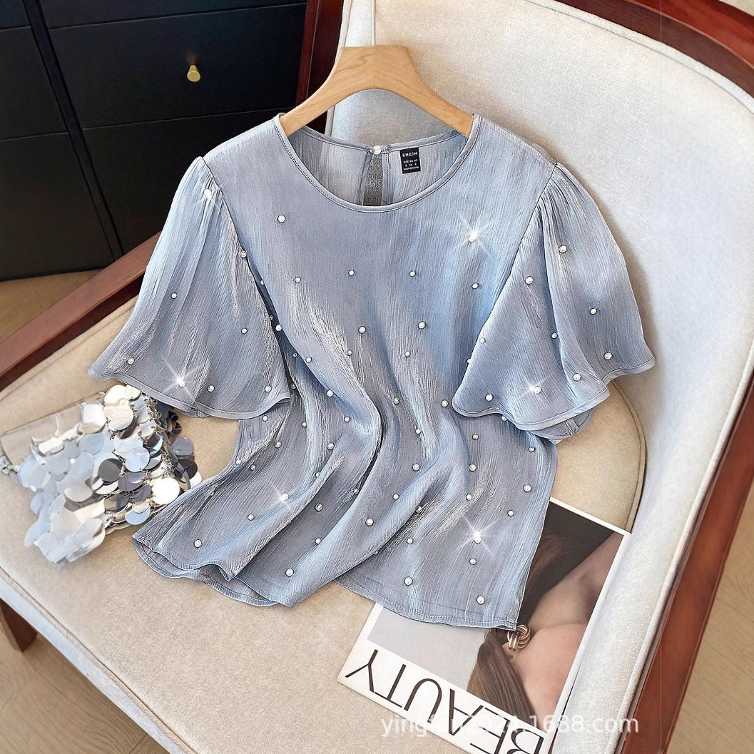 Dame dekoreret puffærme bluse Stilla