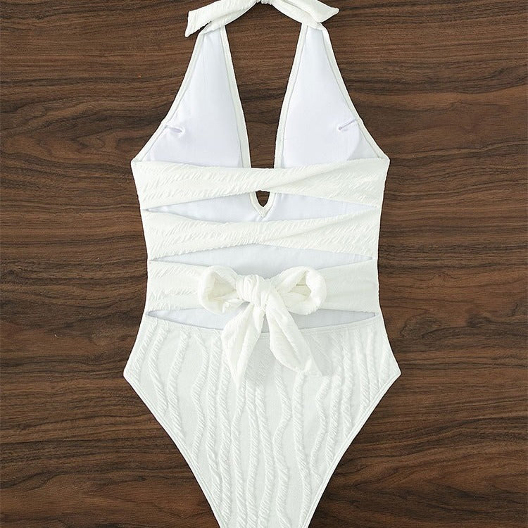 Dame Dyb V-udskæring Struktureret Énstykket Badedragt Stilla