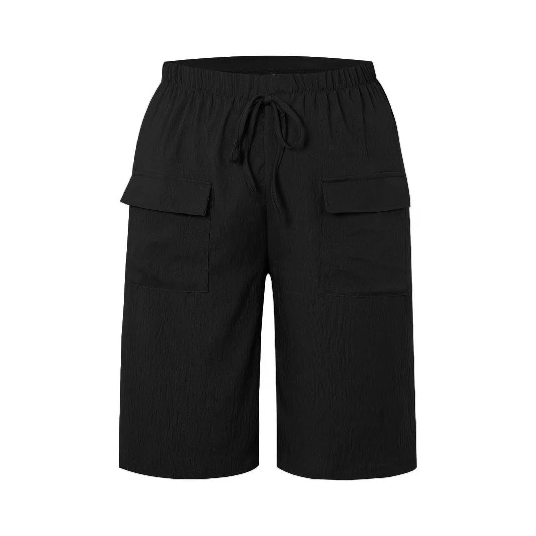 Dame afslappede cargo-shorts med elastisk talje og praktiske lommer Stilla