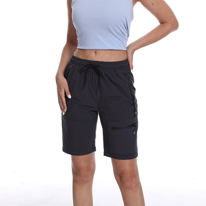 Dame Sporty shorts med praktiske lynlåslommer og justerbar talje Stilla