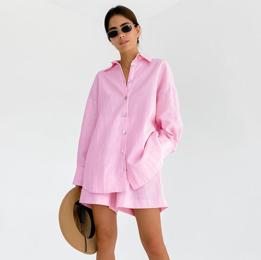 Dame afslappet skjorte med lange ærmer Stilla