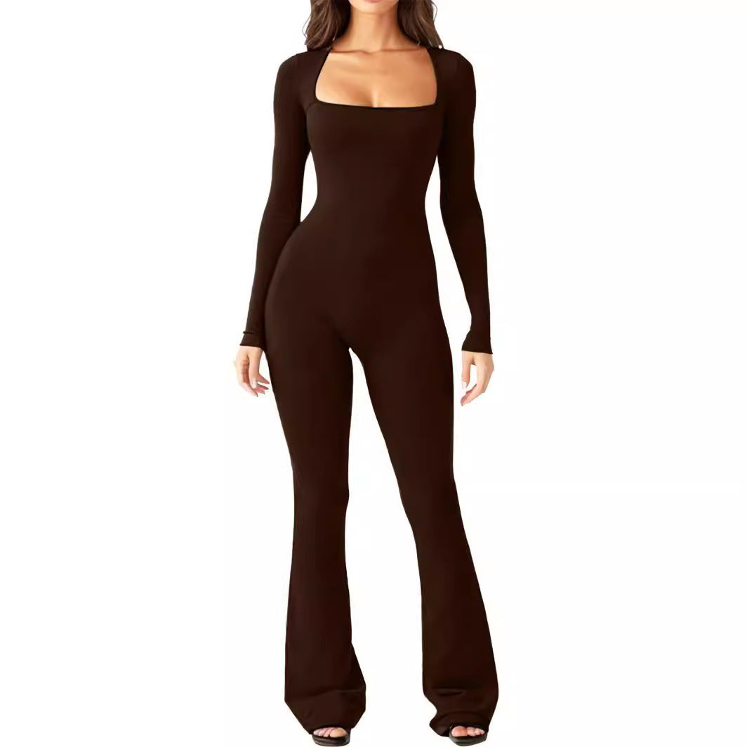 Dame Jumpsuit med bredt ben og dyb udskæring Stilla