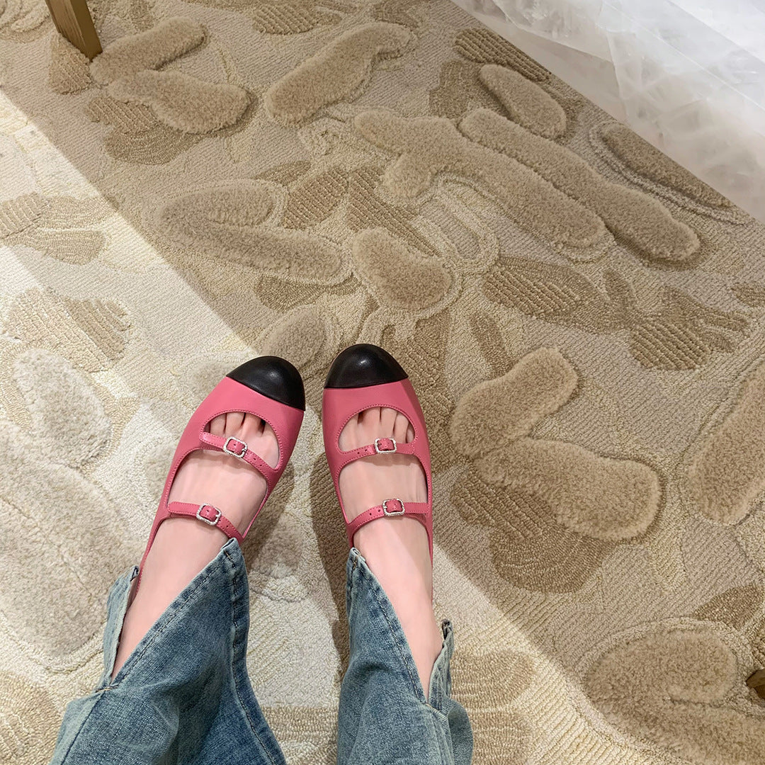 Dame Elegant Dobbeltrem Mary Jane Balletsko Stilla