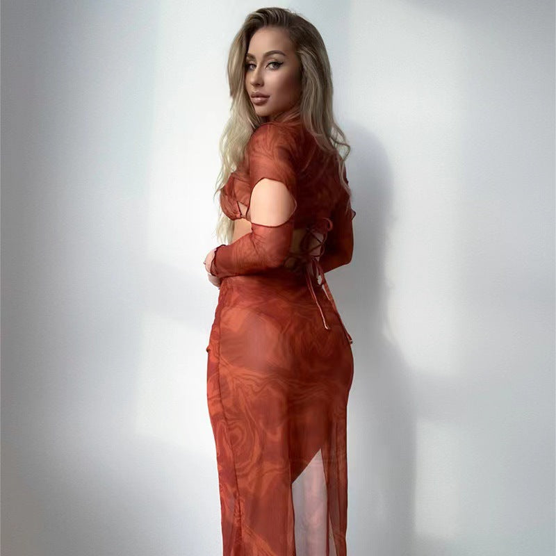 Dame Cut-Out Langærmet Maxikjole Stilla