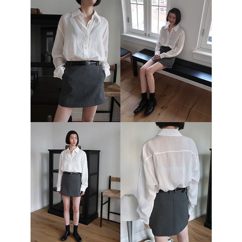 Dame afslappet bomulds T-shirt med brystlomme og blød fornemmelse Stilla