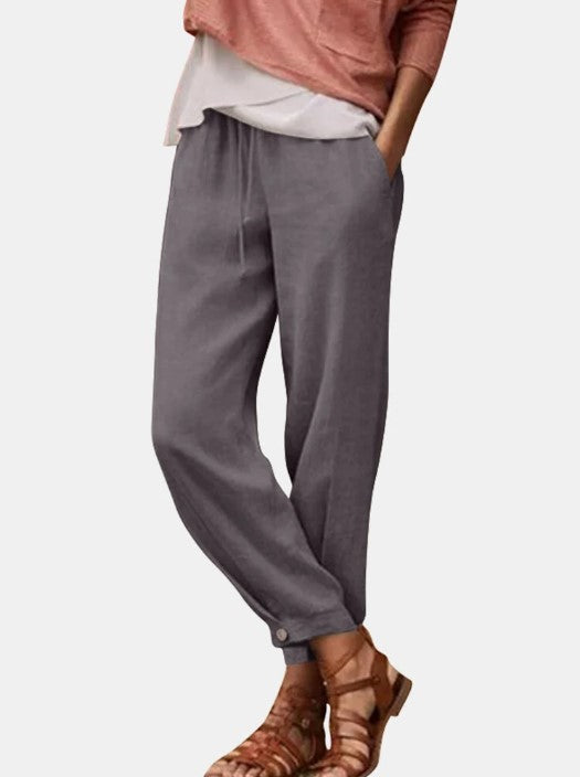 Dame afslappede og behagelige sommerbukser med sidelommer Stilla