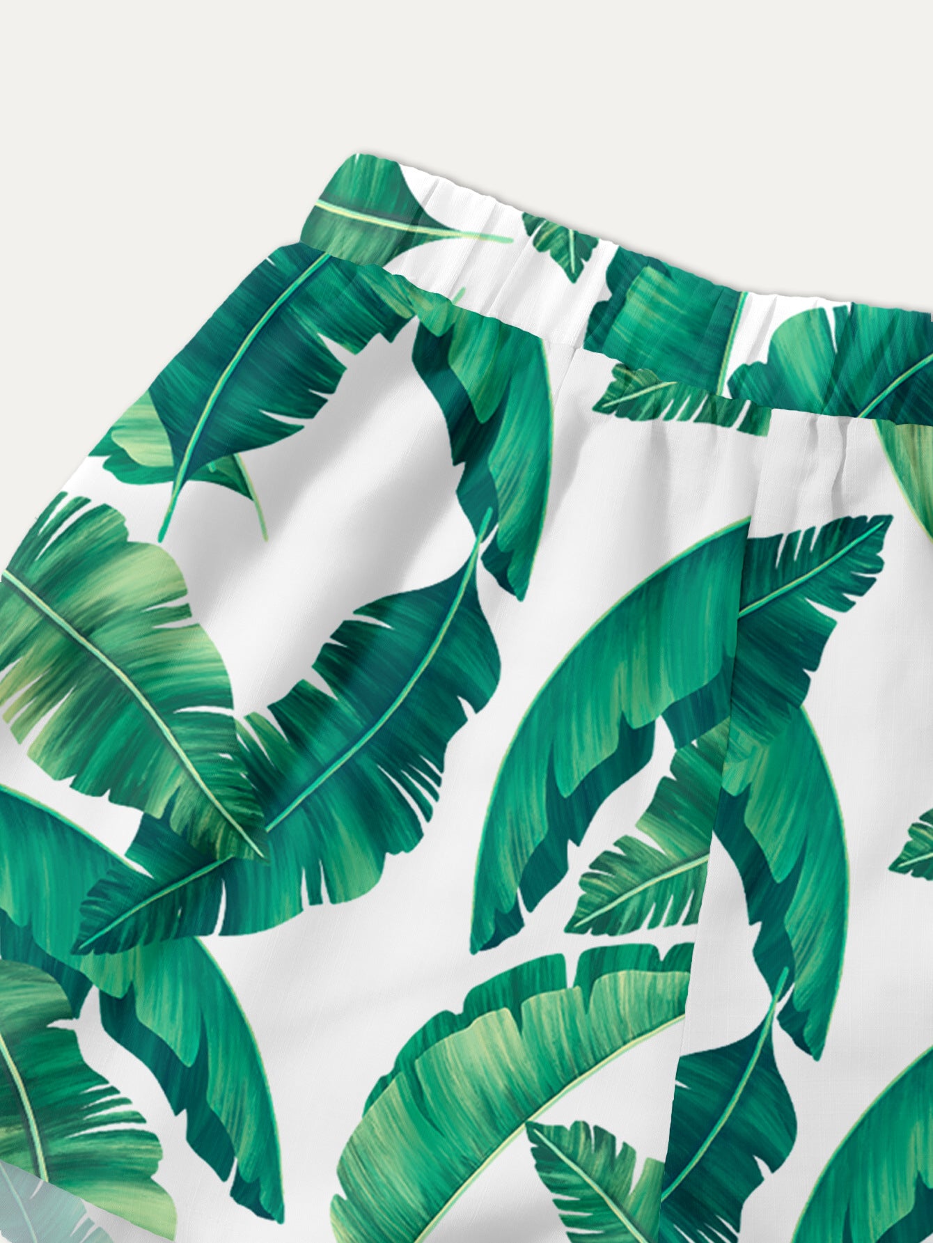 Dame afslappet shorts- og top-sæt med tropisk bladmønster Stilla