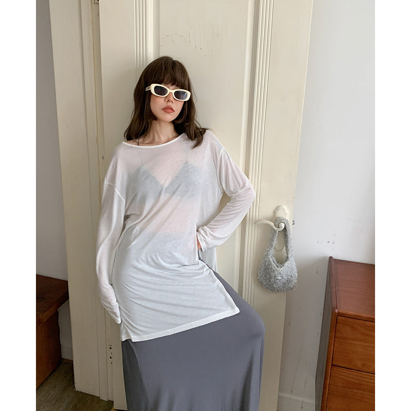 Dame afslappet longsleeve shirt med løs pasform Stilla