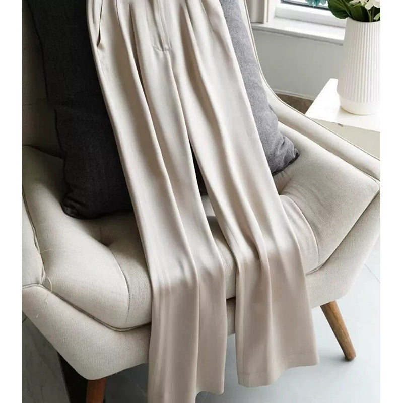 Dame elegant højglansbukser med smal pasform og komfortabel elastisk talje Stilla