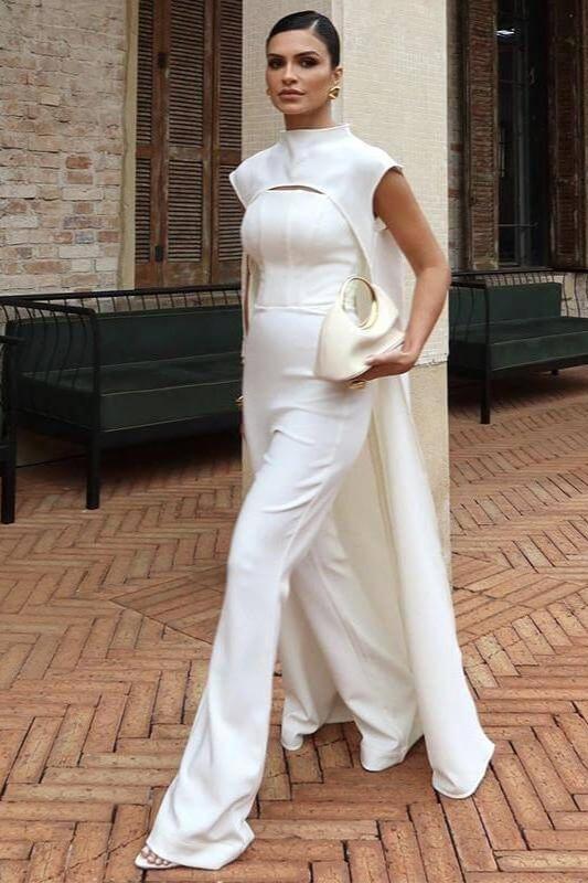 Stilla | Lang Cape Top Slim Jumpsuit Dress