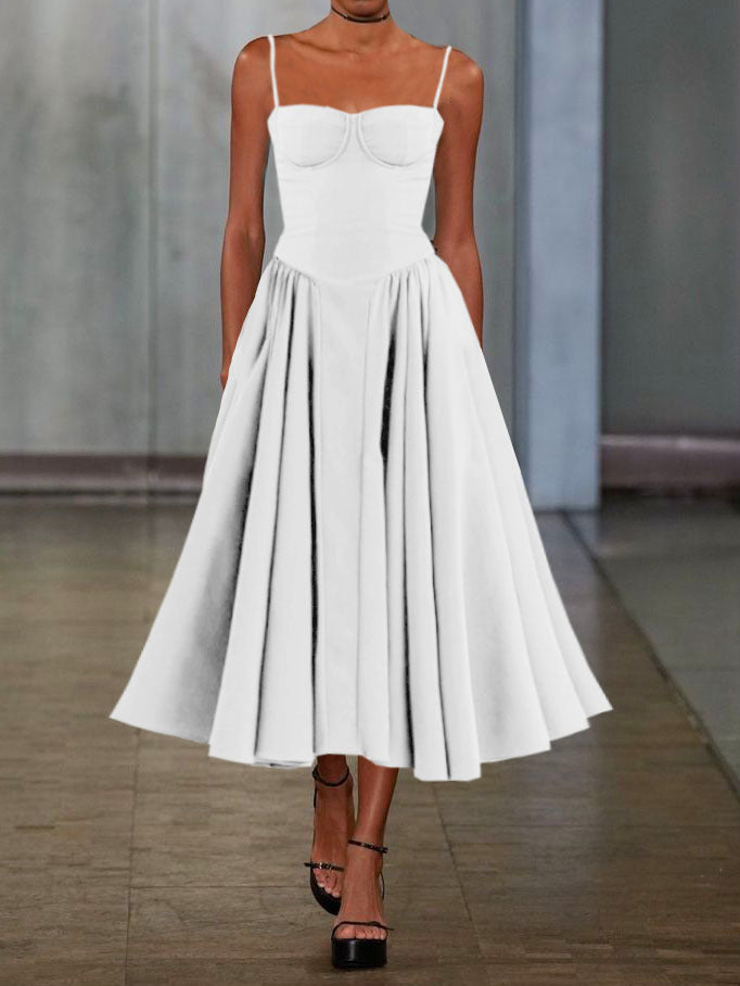 Dame Elegant A-linje Midi Kjole Stilla