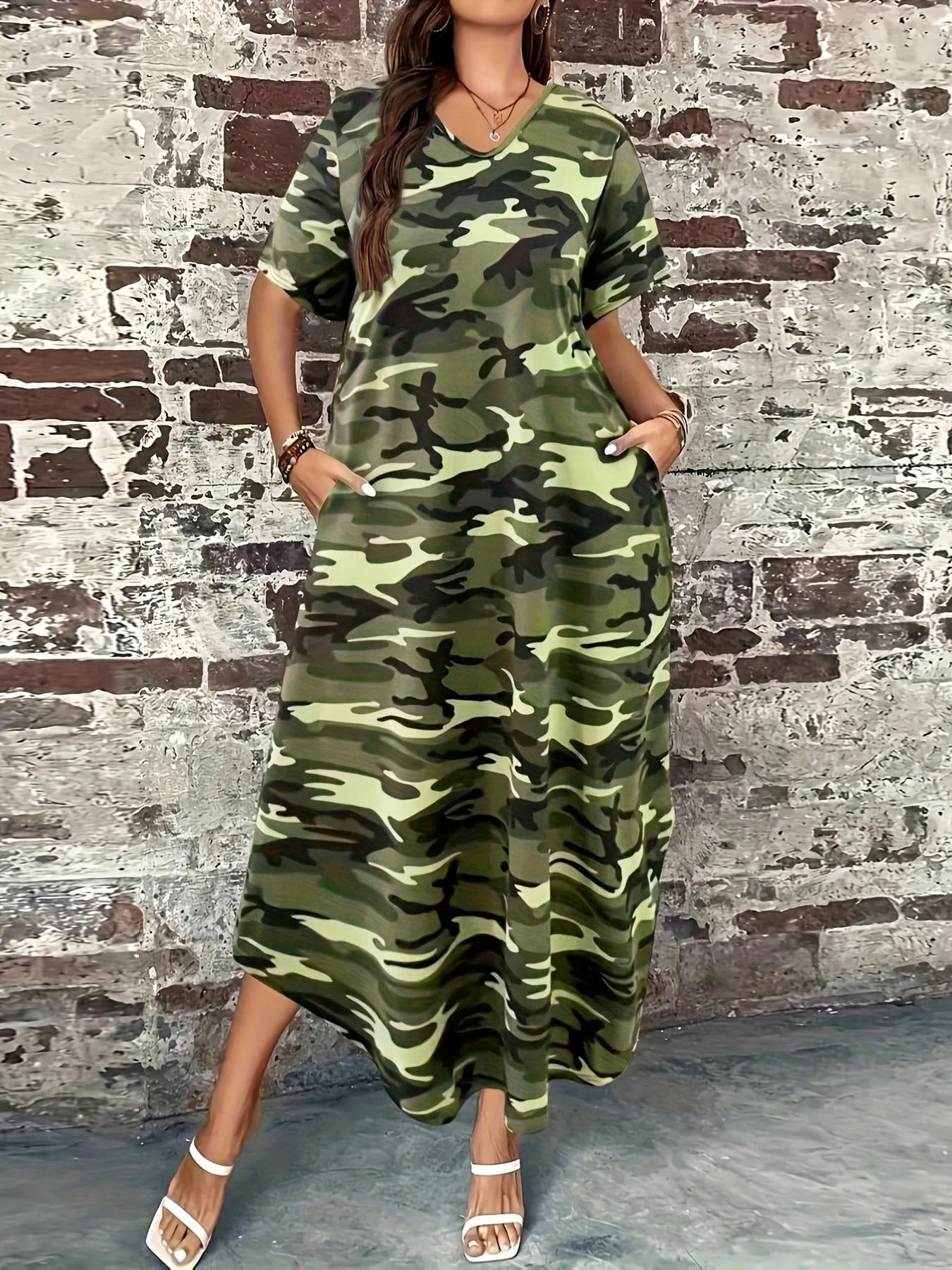 Dame afslappet camouflage-kjole Stilla