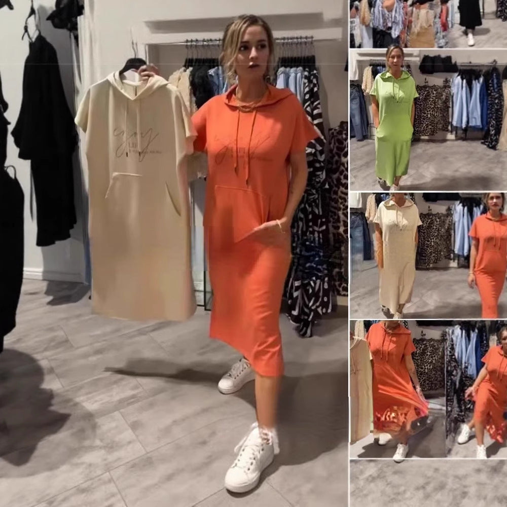 Damehættekjole med afslappet snit og praktiske lommer Stilla