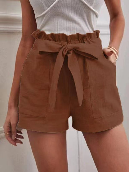 Dame Tailored Shorts med slips og praktiske lommer Stilla