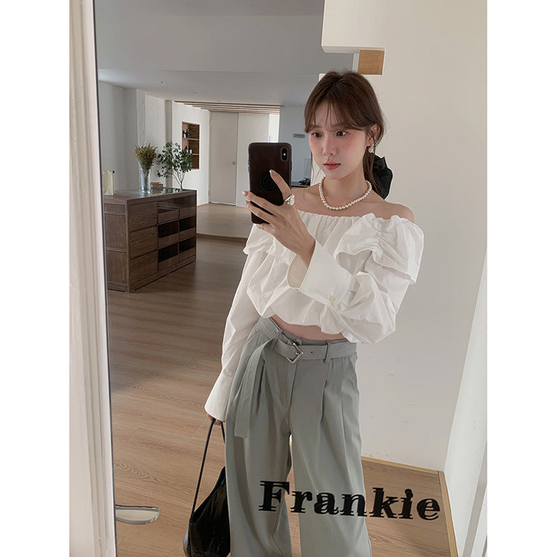 Dame elegant High-Waist Palazzo-bukser med plisseer og bæltestropper Stilla