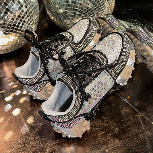 Dame Krystalbesatte Sneakers Stilla