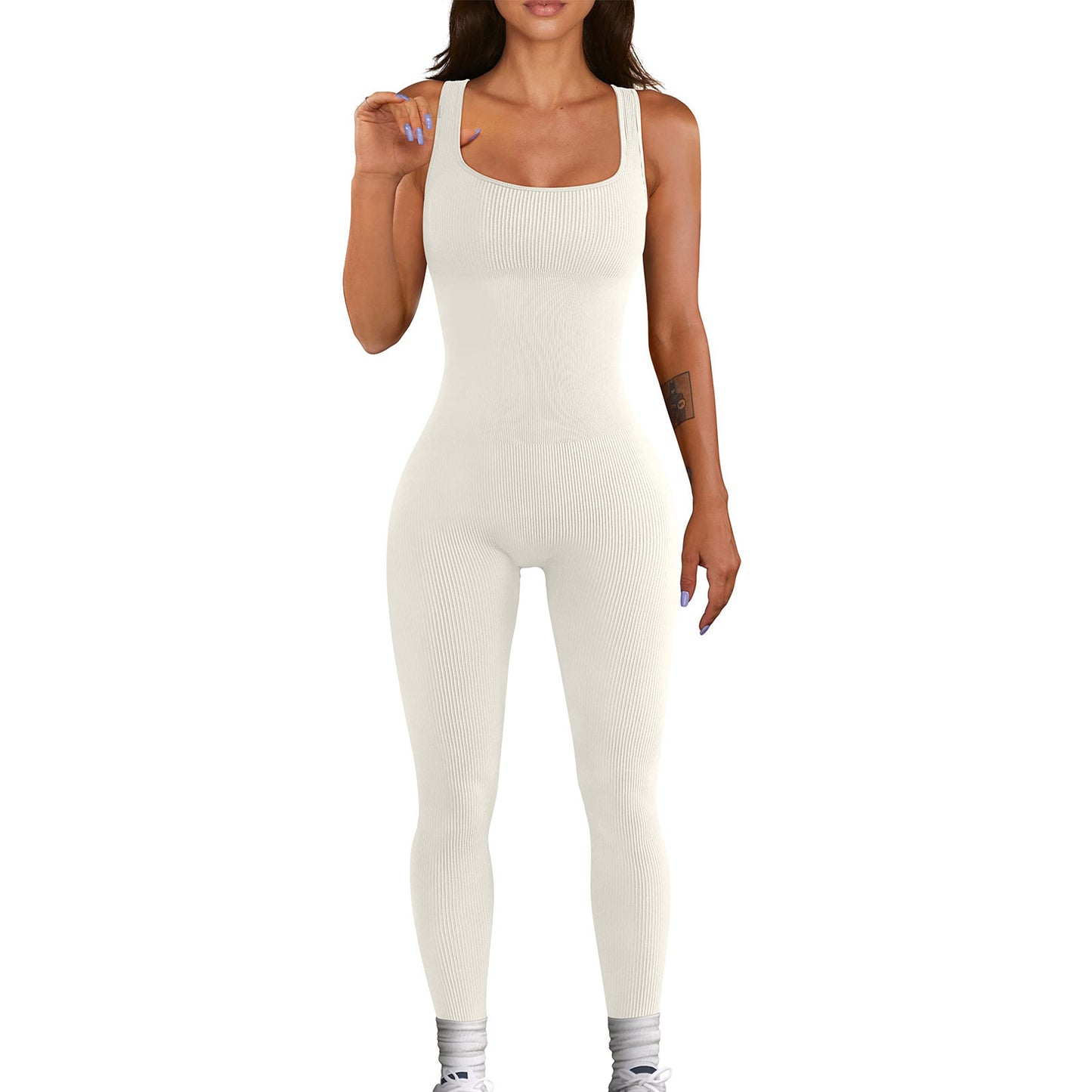 Dame Kvalitets Strik-Jumpsuit med figursmigrende snit Stilla