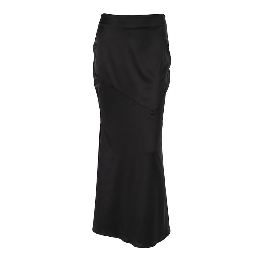 Dame Elegant Glitrende Maxi-nederdel med asymmetrisk snit Stilla