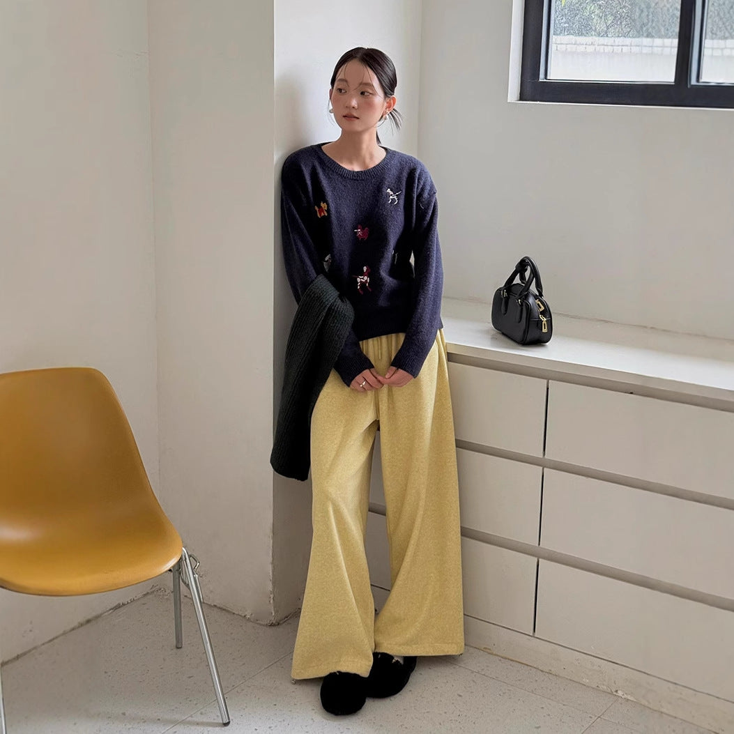 Dame afslappet fritidbukser med elastisk talje og blødt materiale Stilla