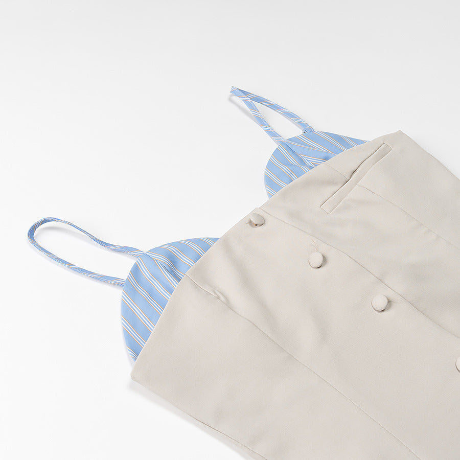 Dame A-linje kjole med smart tryk og elegant rynkning Stilla