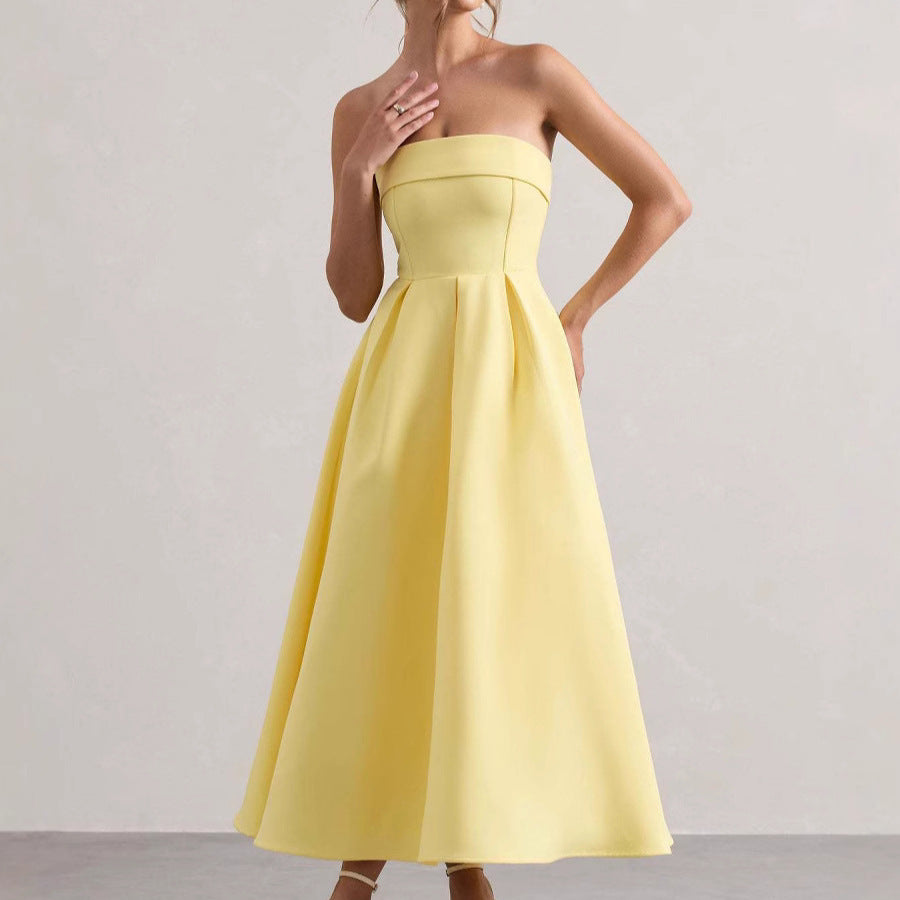 Dame elegant A-linie aftenkjole med talje-betonet design Stilla