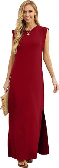 Dame afslappet Maxi-kjole med sidelommer Stilla