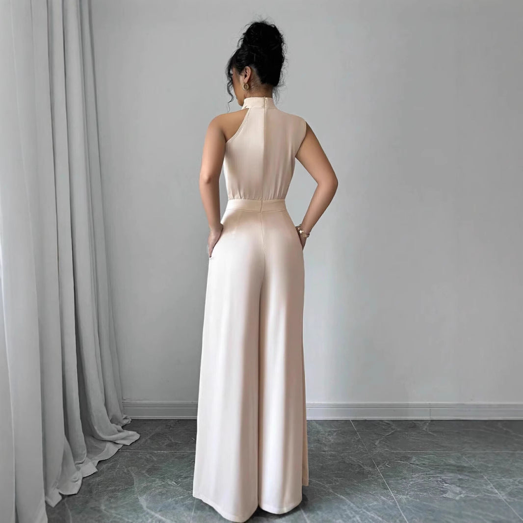 Dame Højkrave Bredbenet Jumpsuit Stilla