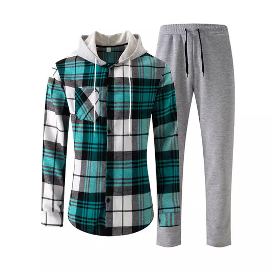 Herrer Jumpsuit med stilfuldt ternet mønster og hyggelig krave Stilla