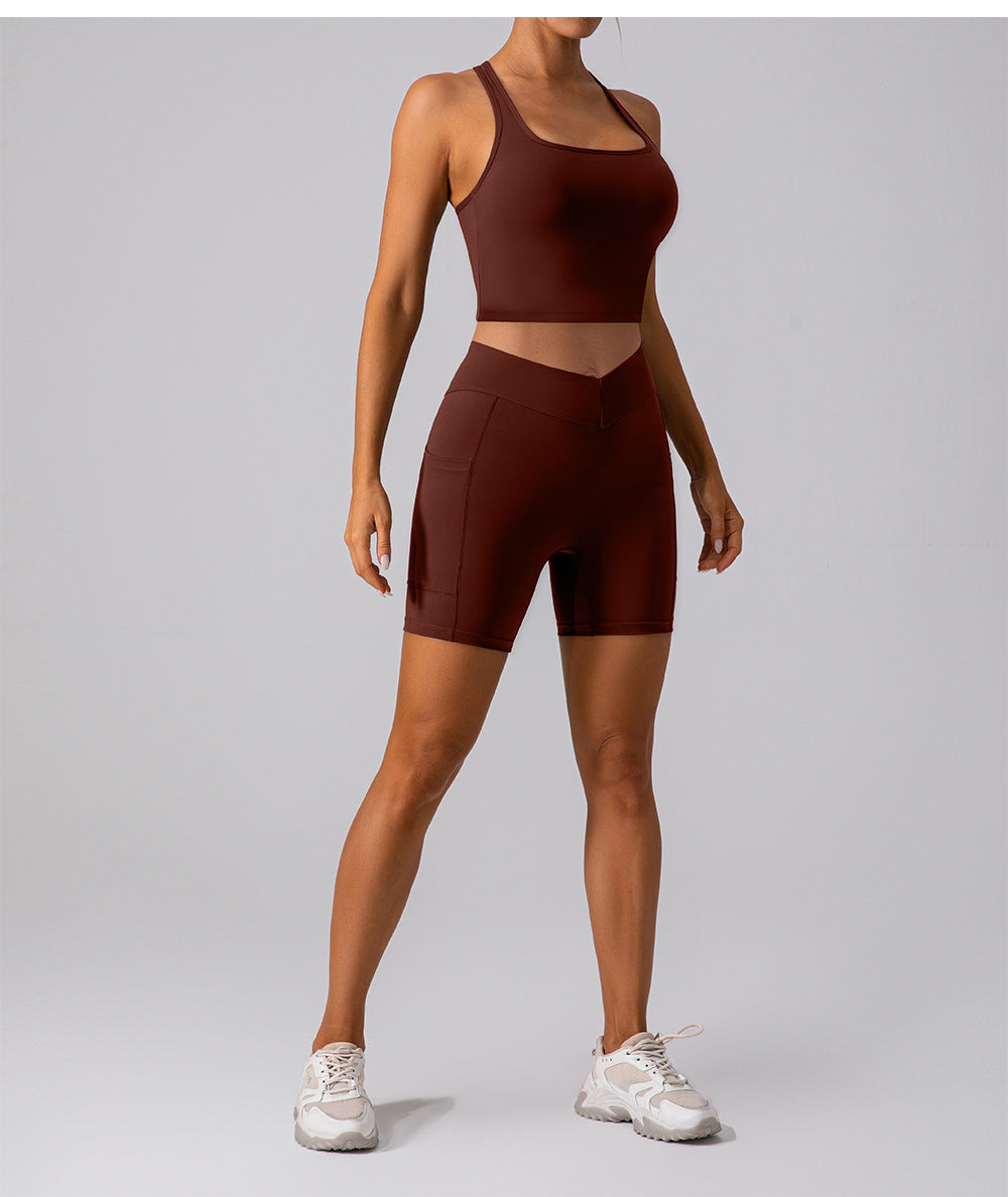 Stilla | Waist Hip Lift Fitness Shorts Dobbelt Sidet Børstet Yoga Bukser Til Kvinder, Slim Fit Sports Bukser