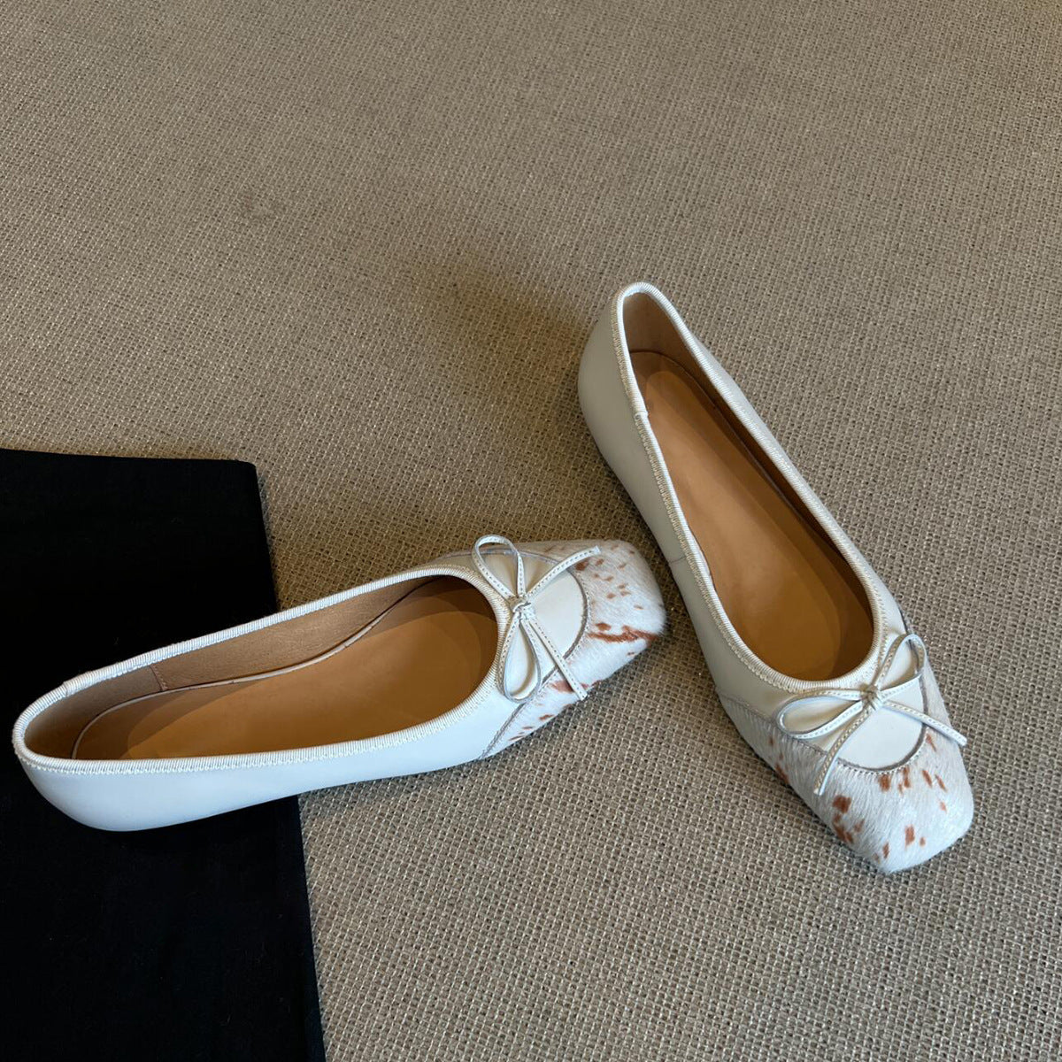 Dame Elegant Ballerina Flats med struktureret sløjfedetalje Stilla