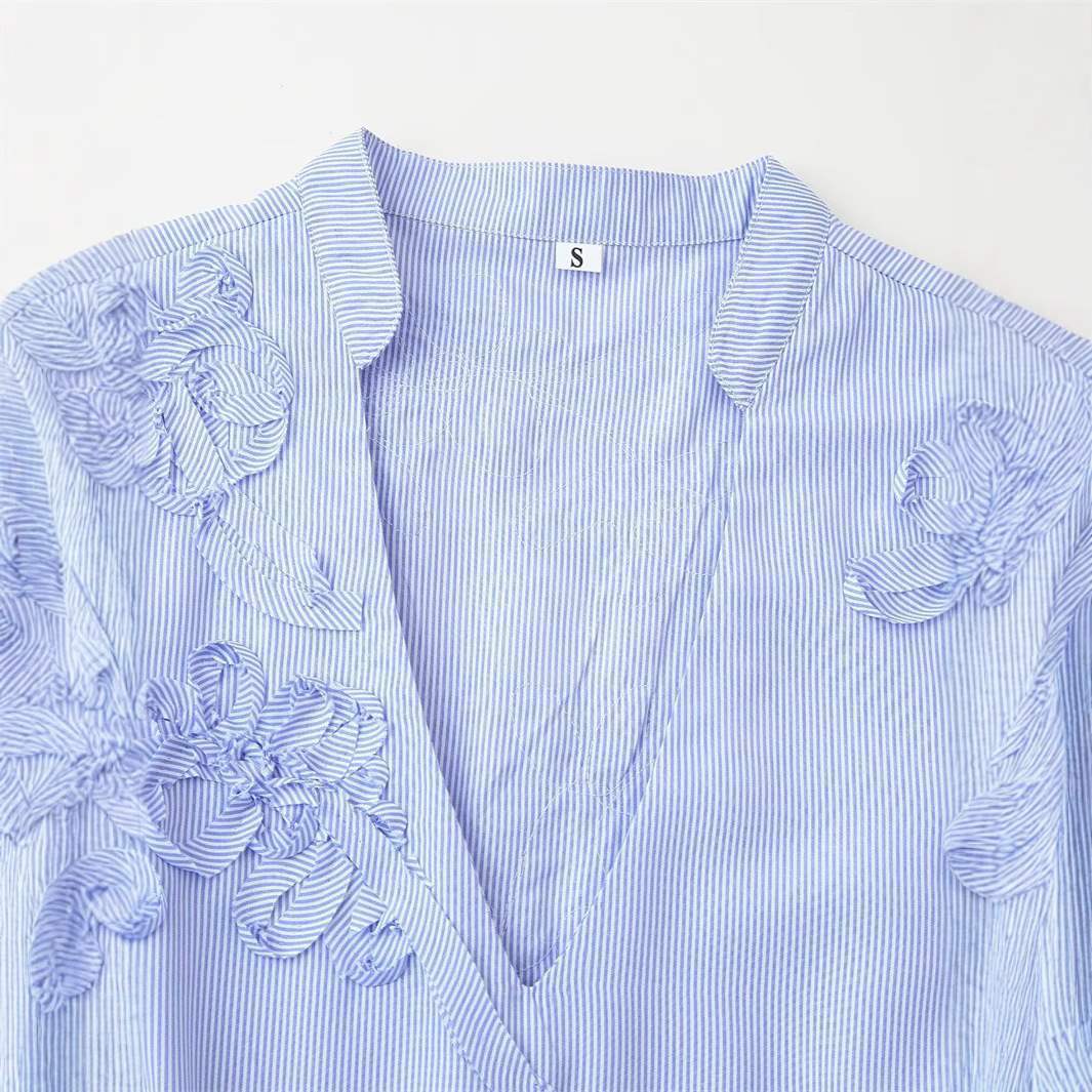 Dame Elegant bluse overdel med florale broderi-detaljer Stilla