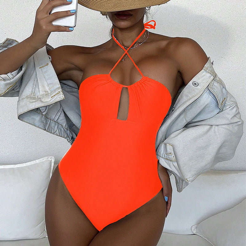 Dame Cut-Out Badedragt med justerbare stropper og stilfuld nøglehul-udskæring Stilla