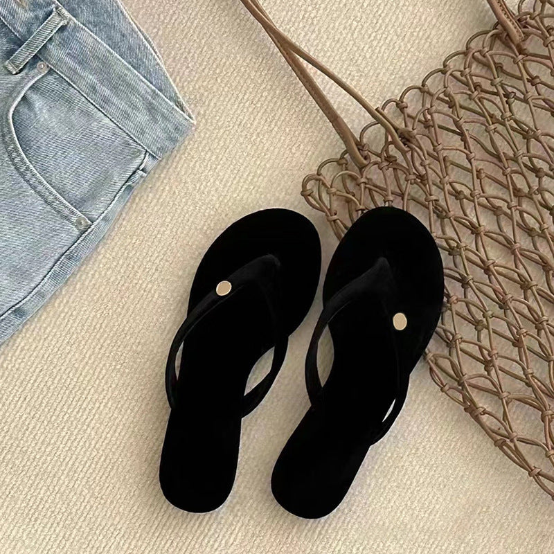 Dame Minimalistiske Tåsplit Sandaler med Chic Accent Stilla