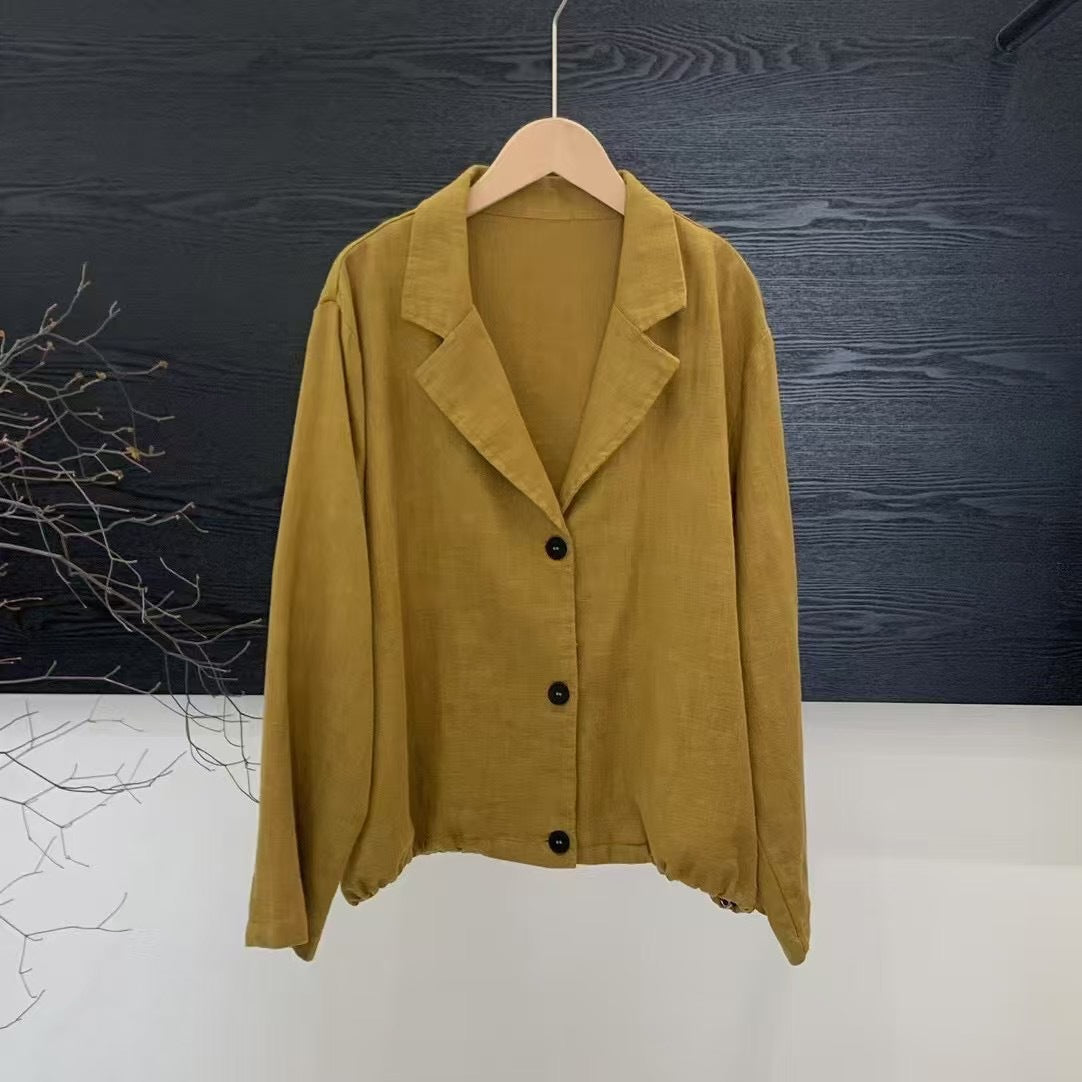 Dame cropped Button-Up Linnedjakke Stilla