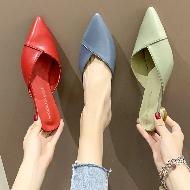 Dame Elegante Slingback-sandaler med spids form og komfortabel blokhæl Stilla