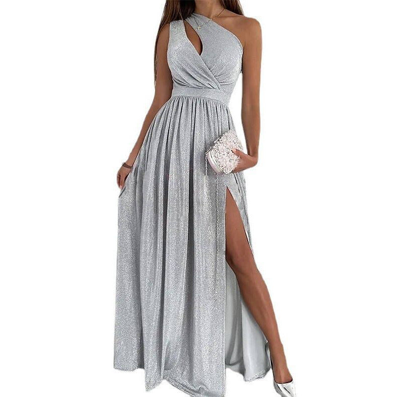 Dame Elegant Højslids Halter Maxi Kjole Stilla