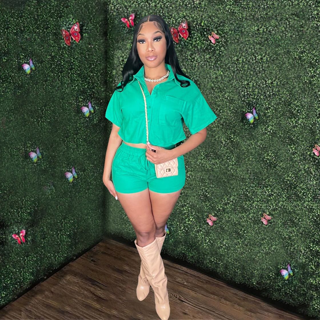 Dame afslappet kortærmet sæt Stilla