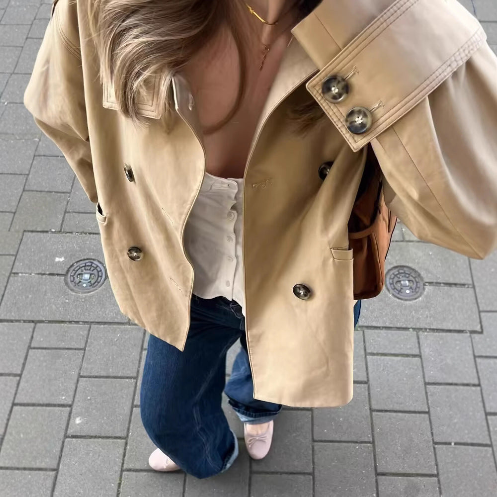 Dame Dobbeltknap Utility Trenchcoat Stilla