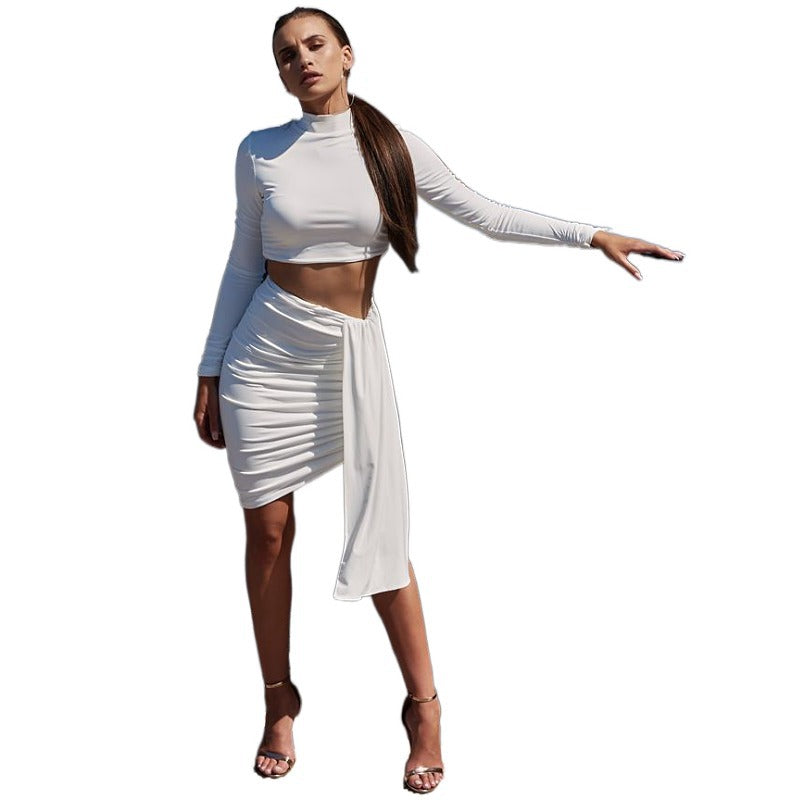 Dame Crop-Top og tætsiddende omslagssygt kombination Stilla