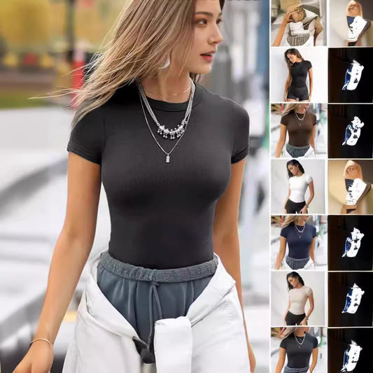 Dame Korte Ærmer Rib Bodysuit Stilla