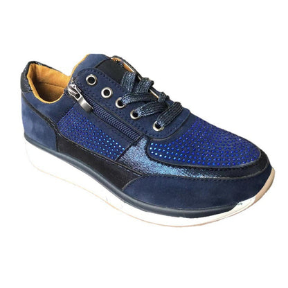 Dame Sporty Sneakers med åndbar netstruktur og sidelukning Stilla