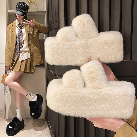 Femme Cozy Kunstpels Hjemmesko Slides Stilla