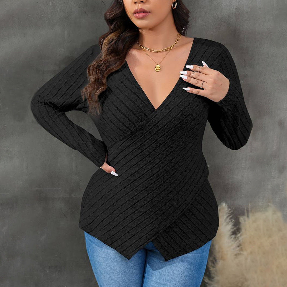 Dame elegant indpakningsoberdel med struktureret design Stilla