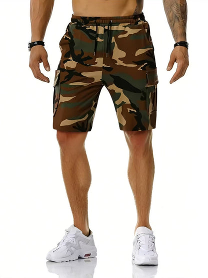Herrer Cargo-Shorts med praktiske sidelommer og elastisk talje Stilla