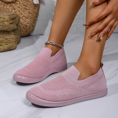 Dame Åndbare Slip-On Sneakers lavet af strækbart materiale Stilla