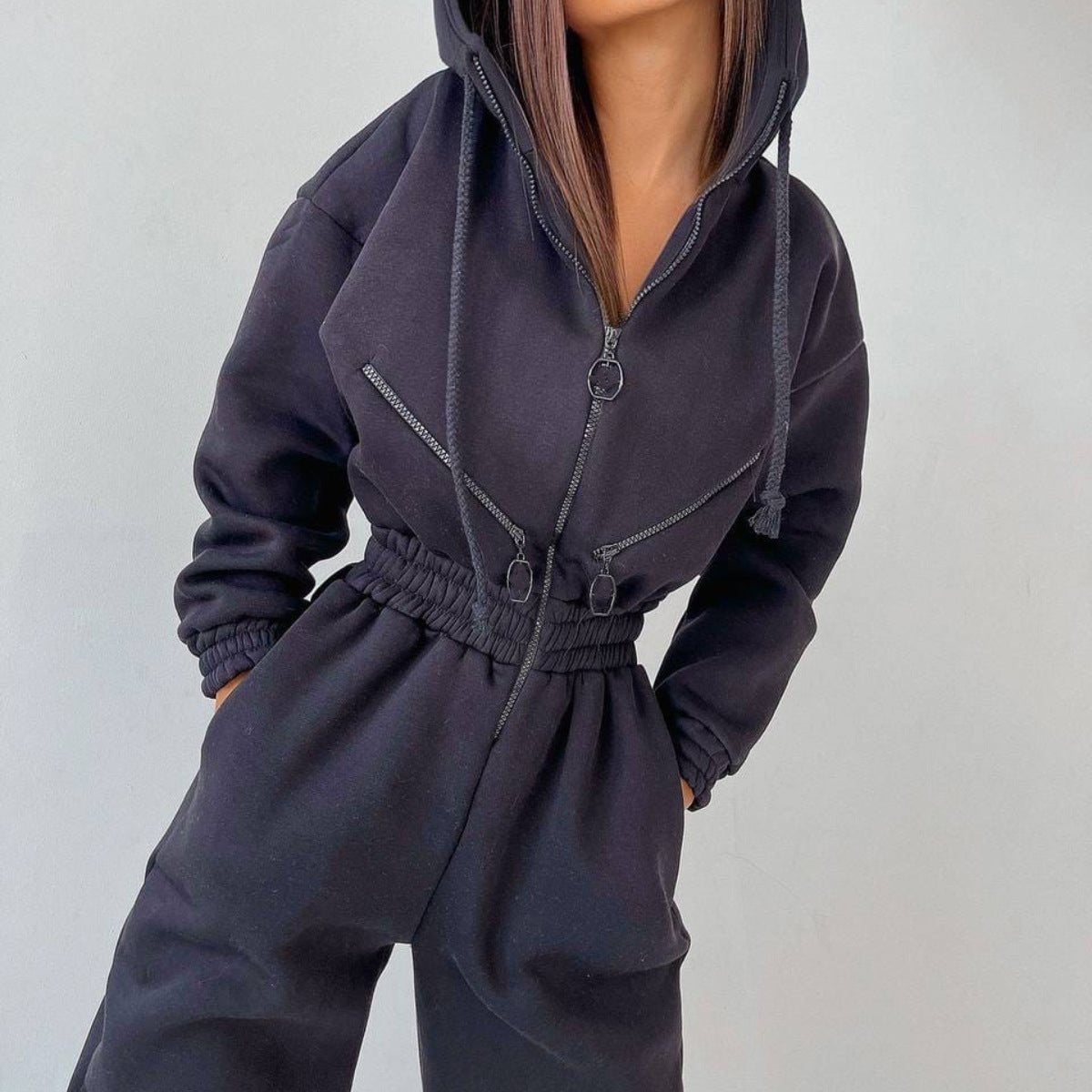 Stilla | Trendy Kvinders Hættetrøje Jumpsuit Sæt