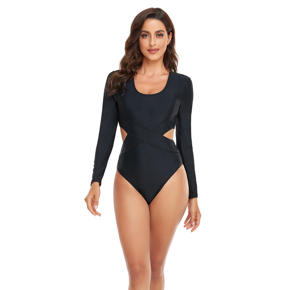 Dame jumpsuit badedragt med lange ærmer og modige cut-out-detaljer Stilla