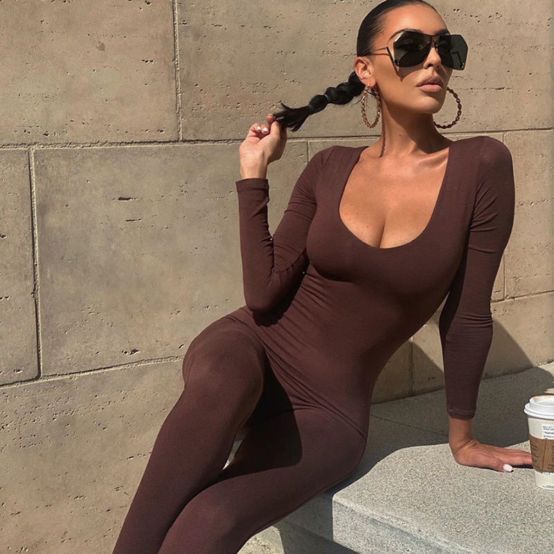 Dame Funktionel Jumpsuit med dyb udskæring og lang arm Stilla