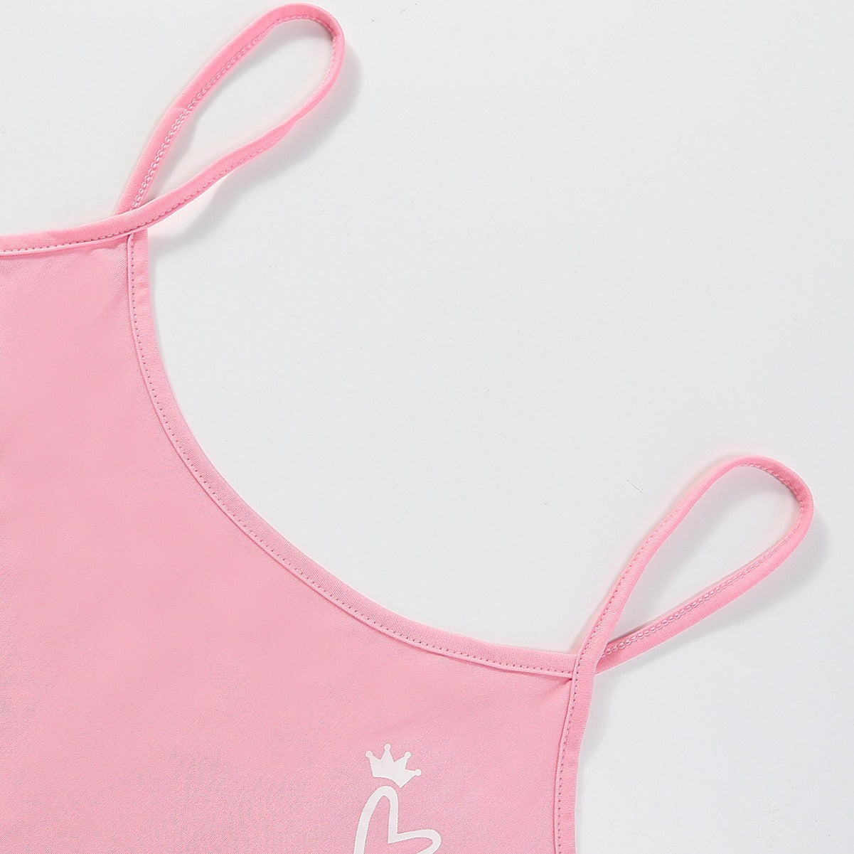 Dame Crop-Top og Shorts Sæt med hjerteformet motiv Stilla